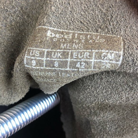 BED STU Men’s 9 Soft Suede Dark Army Green Burnished Leather Distressed Boots - Picture 7 of 9